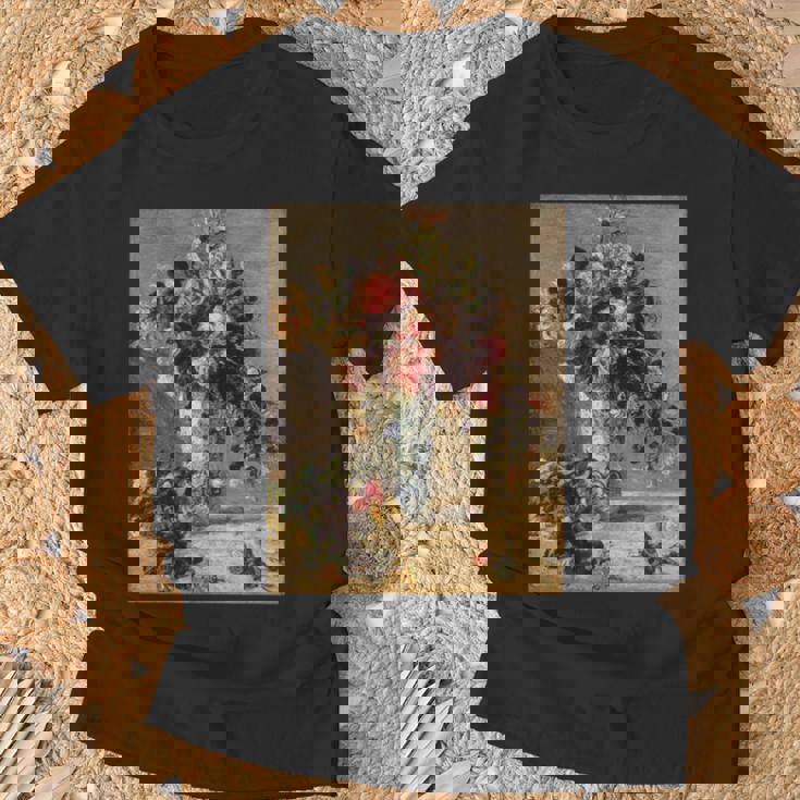 ピエール・オーギュスト ルノワールのバラとジャスミン デルフト花瓶 長袖tシャツ Tシャツ 高齢者への贈り物