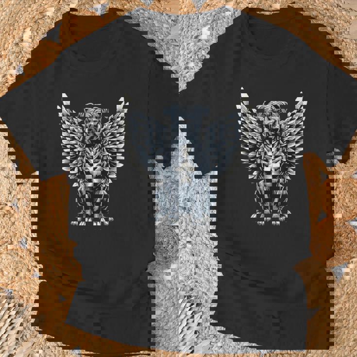 ピットブル 天使 犬 翼 動物 ペット メモリアル。 Tシャツ 高齢者への贈り物