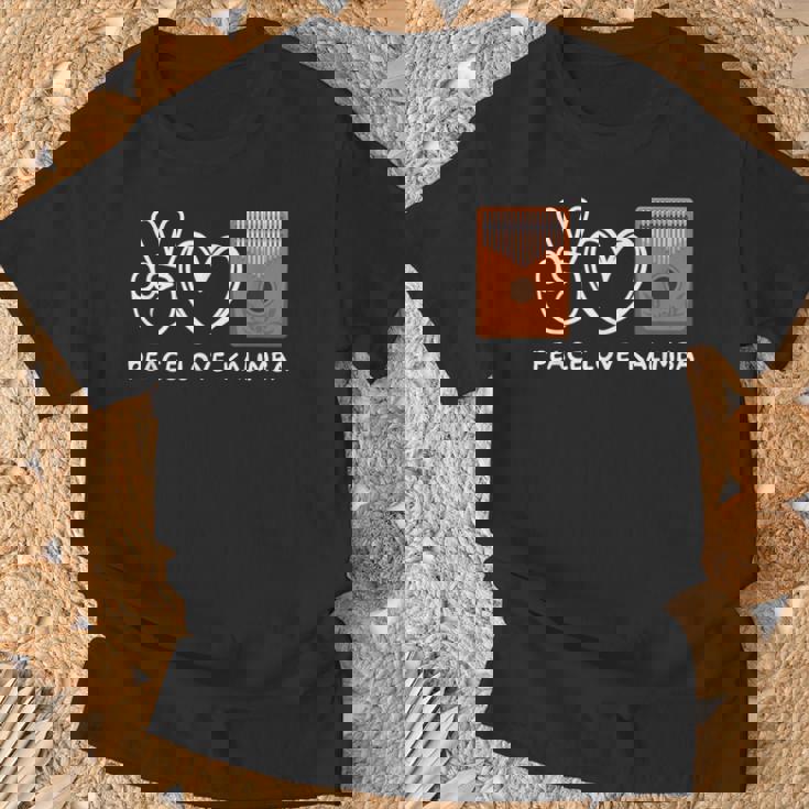 ピース、ラブカリンバレトロカリンバラバー Tシャツ 高齢者への贈り物