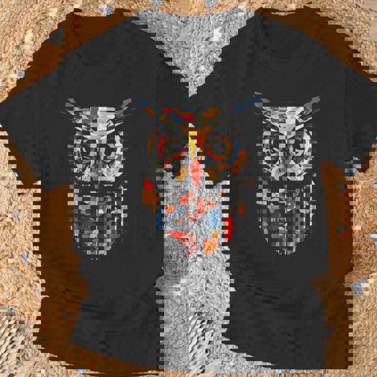 フクロウの恋人のアートワーク Tシャツ 高齢者への贈り物