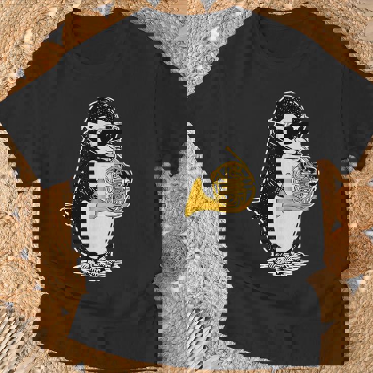 フレンチホルン奏者 ペンギン好き 音楽 フレンチホルン Tシャツ 高齢者への贈り物