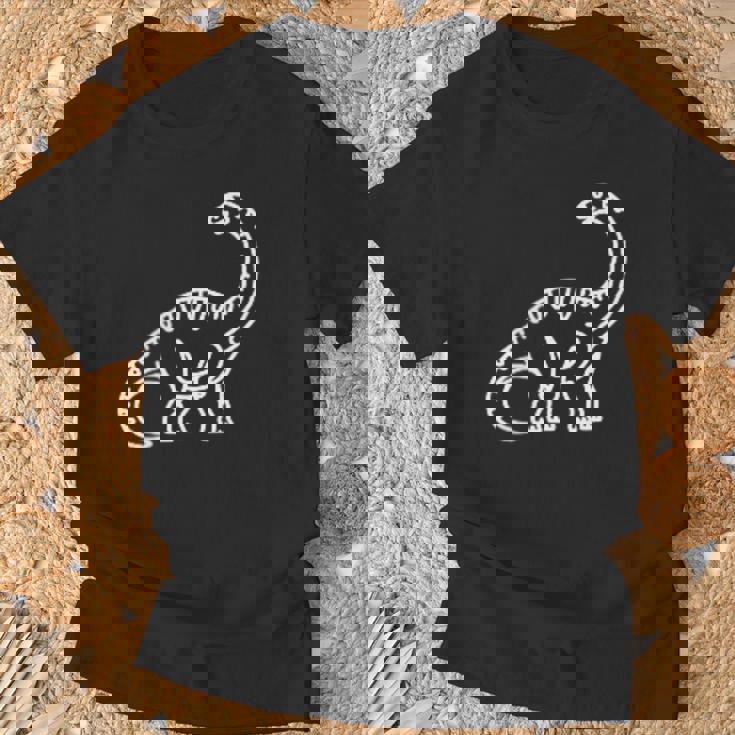 ブラキオサウルス ミニマリスト バッジ パッチライン アート 恐竜 Tシャツ 高齢者への贈り物