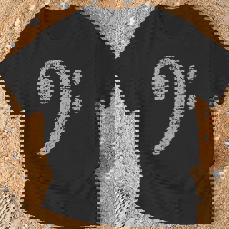 ベースト音記号ヴィンテージグレー ベースシスト低音プレーヤー 長袖tシャツ Tシャツ 高齢者への贈り物