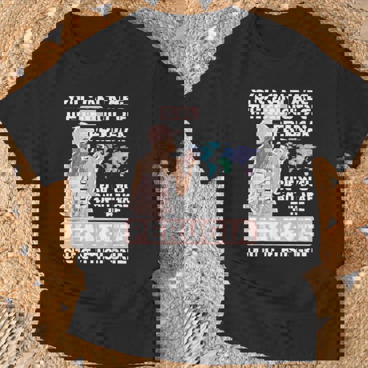 ペルージャシティのクールな少女 誇り高きペルージャガール Tシャツ 高齢者への贈り物