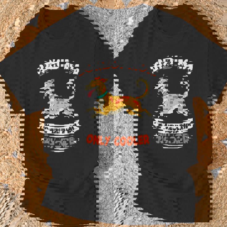 ボルゾイママ、まるで普通のママ専用クーラー-ボルゾイ犬 Tシャツ 高齢者への贈り物