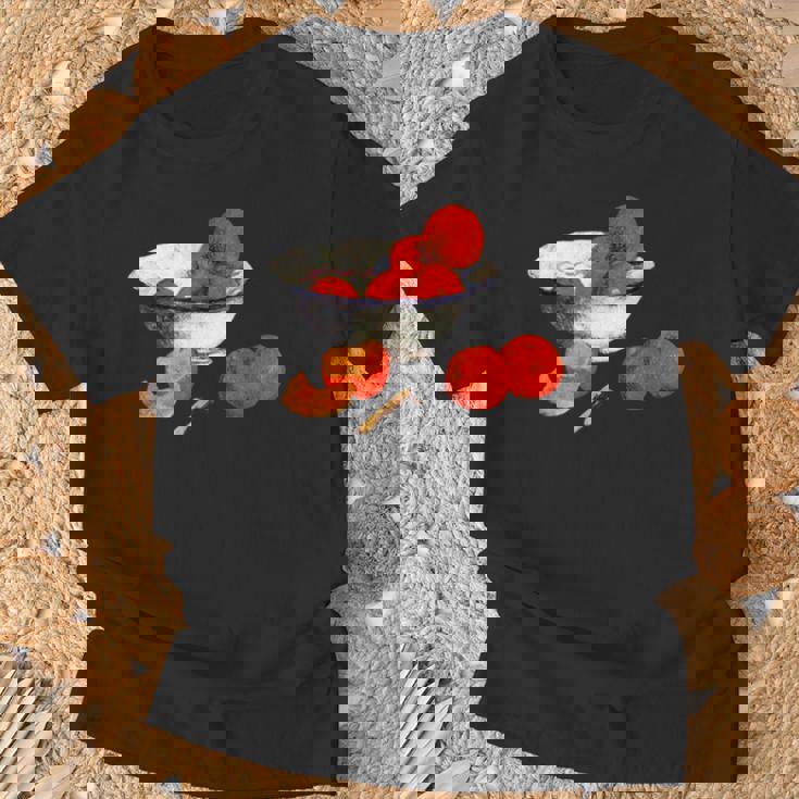 ポール・ゴーギャン 静物画 オレンジデザイン Tシャツ 高齢者への贈り物