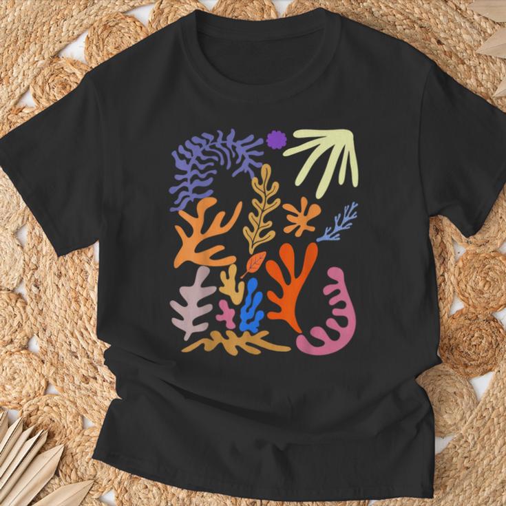 マティス 絵画 美的 花 人工抽象 秋 Tシャツ 高齢者への贈り物