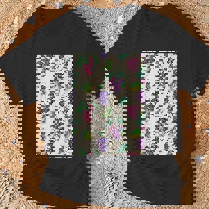 ミニマリストのブドウ柄アート。 Tシャツ 高齢者への贈り物