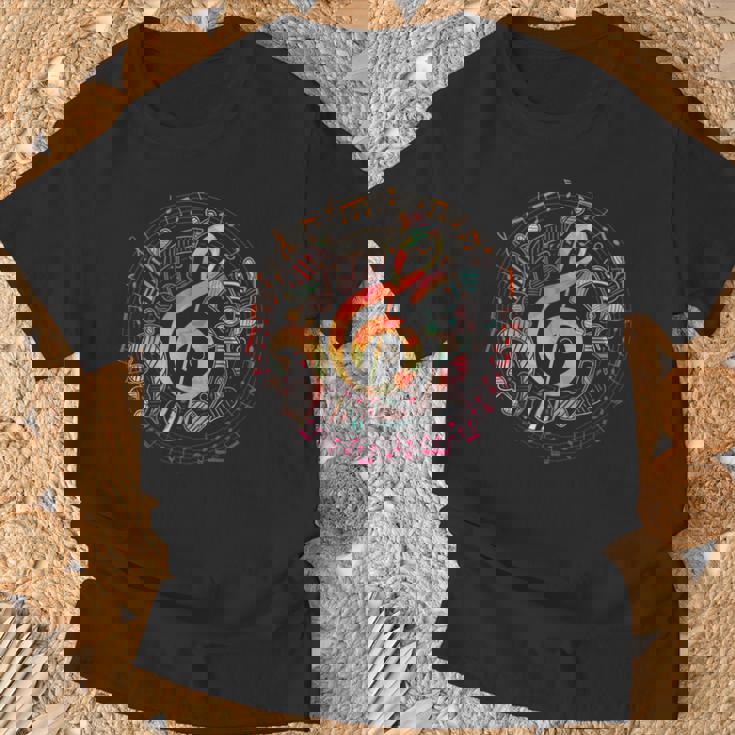 ミュージシャンギフト ト音記号音楽 Tシャツ 高齢者への贈り物