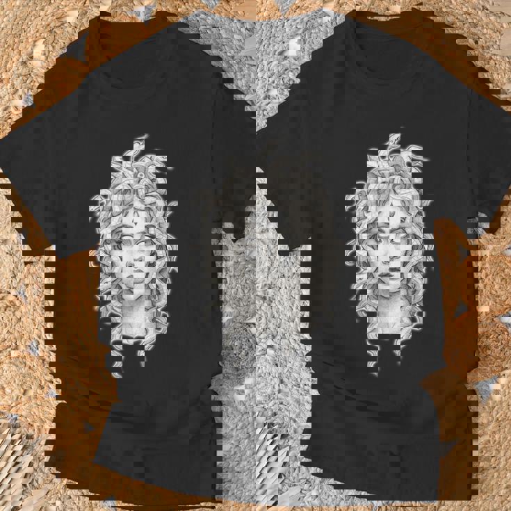 メデューサ ゴシック 女神 蛇 タトゥー Tシャツ 高齢者への贈り物