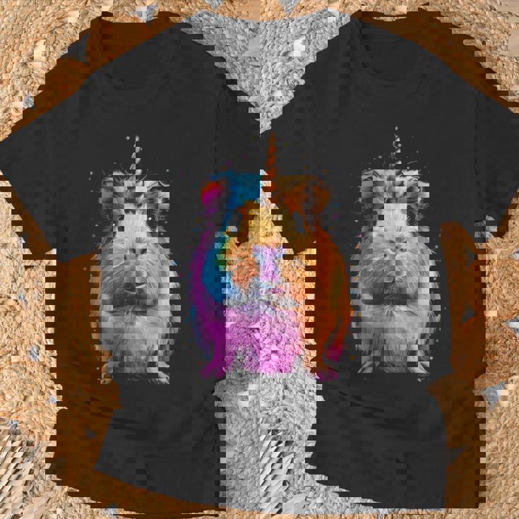 モルモット ユニコーン ギニコーン 面白い ペット モルモット好き 長袖tシャツ Tシャツ 高齢者への贈り物