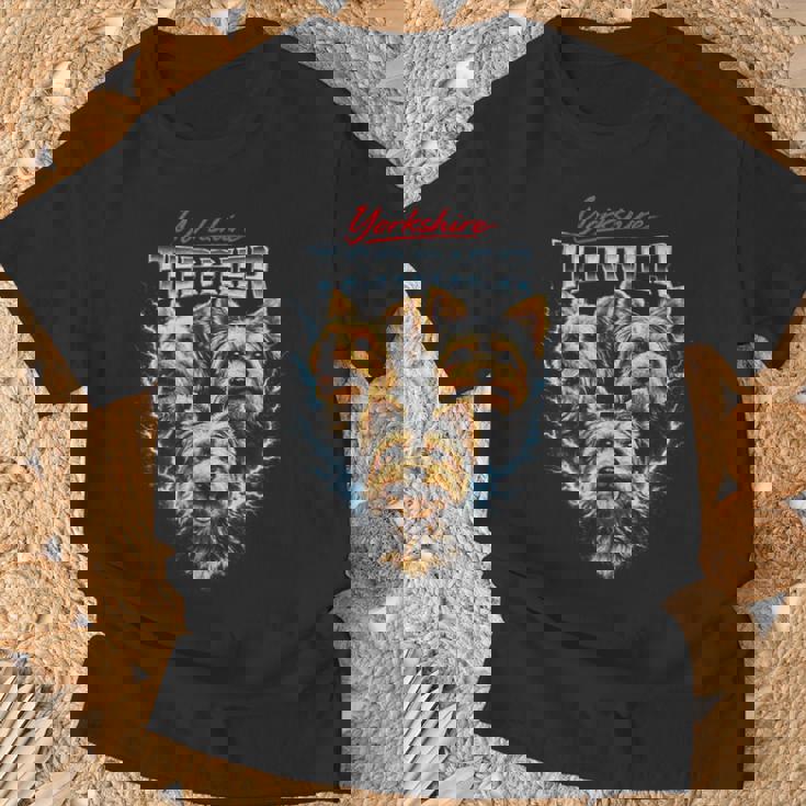 ヨークシャーテリア ヘビーメタル 犬 ブーツレッグスタイル ヨーキー Tシャツ 高齢者への贈り物