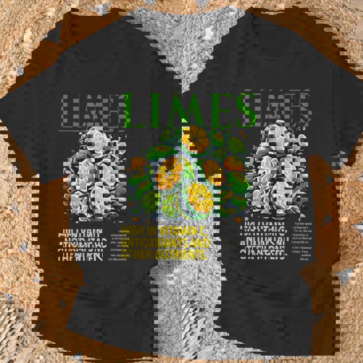 ライム 面白い 高い ビタミンc 抗酸化剤 その他の栄養素 Tシャツ 高齢者への贈り物