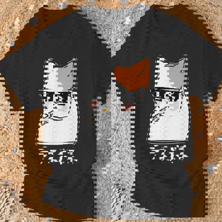 ラスボス 猫 ねこ キャット ネタ おもしろ 面白い 文字入り アニマル 動物 Tシャツ 高齢者への贈り物