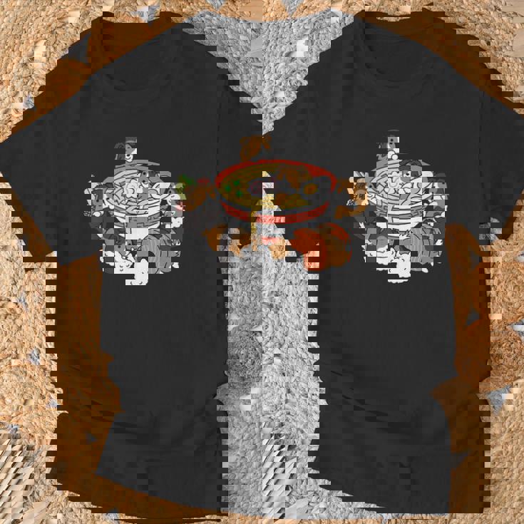 ラーメン 寿司 シェトランド シープドッグ Tシャツ 高齢者への贈り物