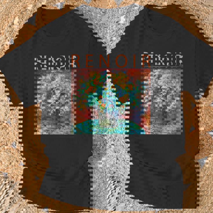 ルノワール 面白いtシャツ 名作アート 菊の花 絵画 メンズ レディース 面白い 服 美術 おもしろ Tシャツ 高齢者への贈り物