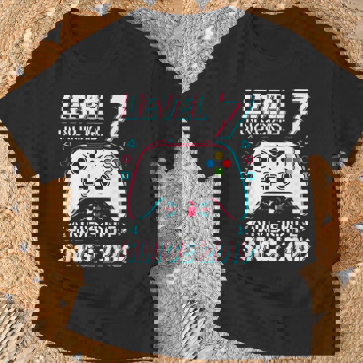 レベル 7 アンロック ビデオゲーム 7歳の誕生日 7歳の男の子 Tシャツ 高齢者への贈り物
