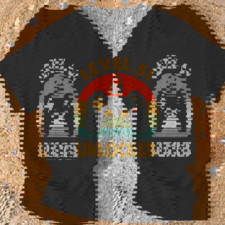 レベル51アンロック レトロヴィンテージ51歳の誕生日ゲームゲーマー Tシャツ 高齢者への贈り物