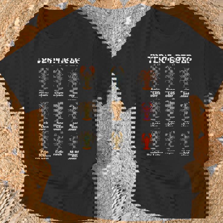 ロブスターの種類、ロブスター種チャート Tシャツ 高齢者への贈り物