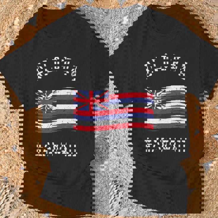 ヴィンテージ アロハ州 ハワイ国旗 ハワイアン 旗 メンズ レディース Tシャツ 高齢者への贈り物