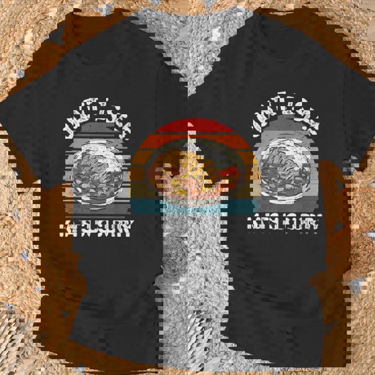 ヴィンテージ カツカレー 待つ カツカレー 和食 Tシャツ 高齢者への贈り物