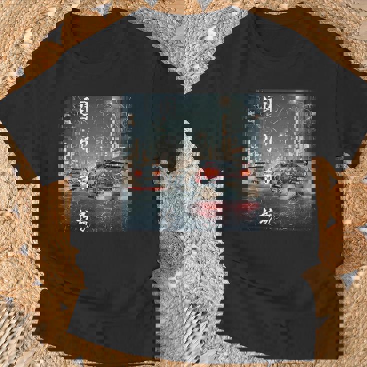 ヴィンテージ ディストレス Jdm レジェンド ドリフト レーシングカー 東京ストリート 長袖tシャツ Tシャツ 高齢者への贈り物