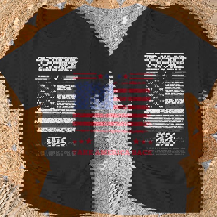 ヴィンテージ ドナルド トランプ 2024 テイク アメリカ バック 長袖tシャツ Tシャツ 高齢者への贈り物