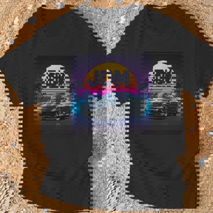 ヴェイパーウェーブ レトロ サンセット Jdm レジェンドカー 日本国内市場 長袖tシャツ Tシャツ 高齢者への贈り物