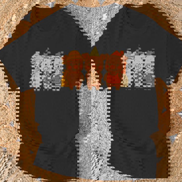 三匹の子ぶたのおとぎ話の絵本 Tシャツ 高齢者への贈り物