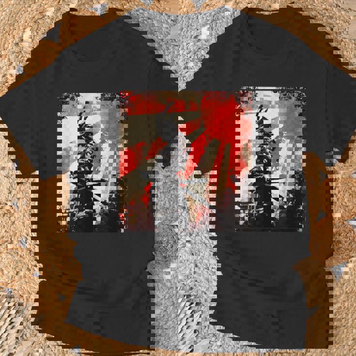 侍 日本のレトロアート 武士道 ヴィンテージ戦士 Tシャツ 高齢者への贈り物