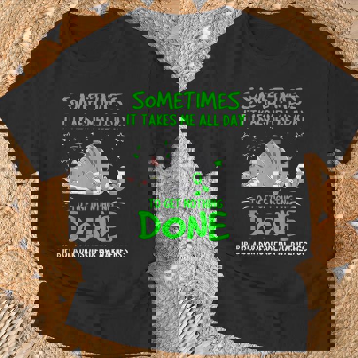 双極性障害啓発猫リボン Tシャツ 高齢者への贈り物