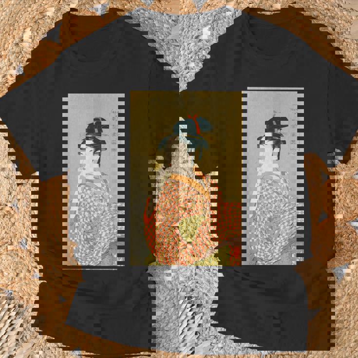 喜多川歌麿「婦女人相十品 ポペンを吹く娘」 Tシャツ 高齢者への贈り物