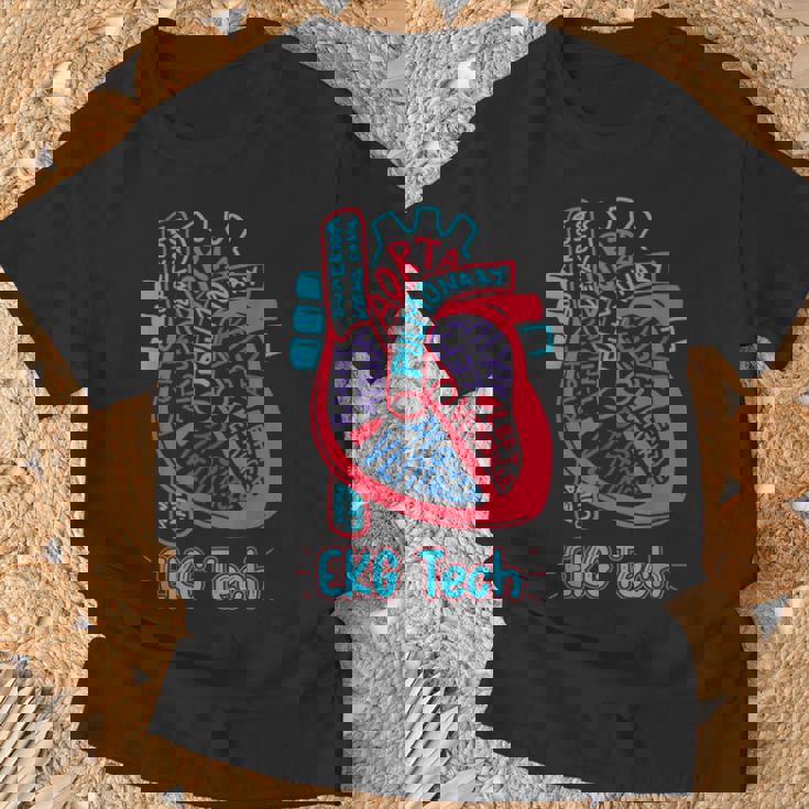 心電図技術者 心臓の各部位 看護師 循環器科 ギフト Tシャツ 高齢者への贈り物