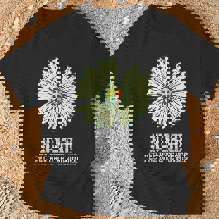 戦争なし、平和、反戦、戦争なし 長袖tシャツ Tシャツ 高齢者への贈り物