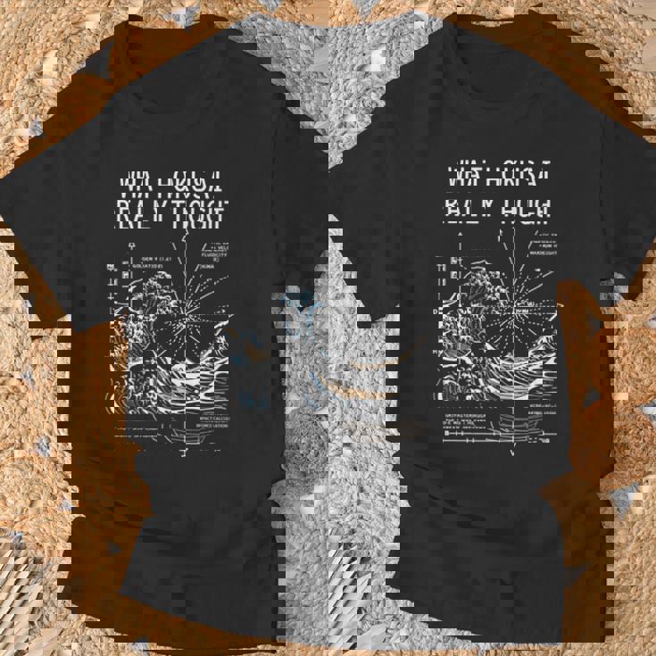 日本 大波動物理学 北斎 水 動き 数学 科学 長袖tシャツ Tシャツ 高齢者への贈り物