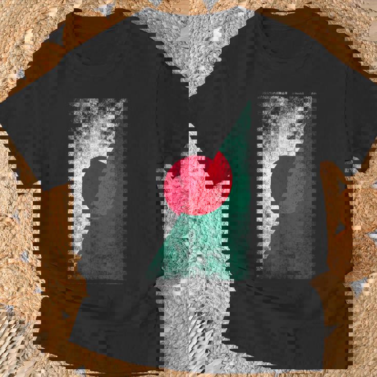 日本とバングラデシュの旗 日本のバングラデシュ Tシャツ 高齢者への贈り物