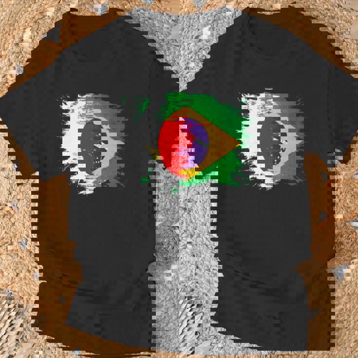 日本とブラジルのdnaヘリテージフラッグ 長袖tシャツ Tシャツ 高齢者への贈り物