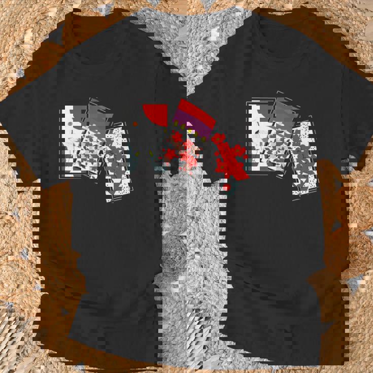 日本の伝統工芸品 花札 男性 女性 長袖tシャツ Tシャツ 高齢者への贈り物