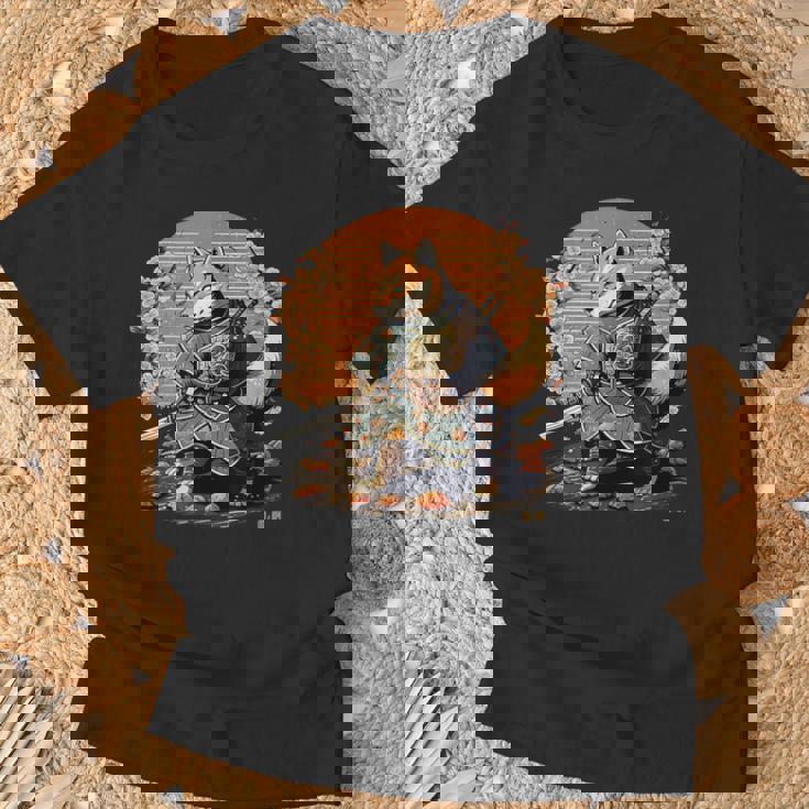 日本アート 柴犬 忍者 浮世絵 アニメ風 侍犬 Tシャツ 高齢者への贈り物