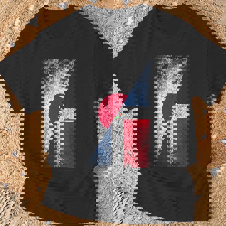 日本ドミニカ共和国の国旗 日本のドミニカ共和国 Tシャツ 高齢者への贈り物