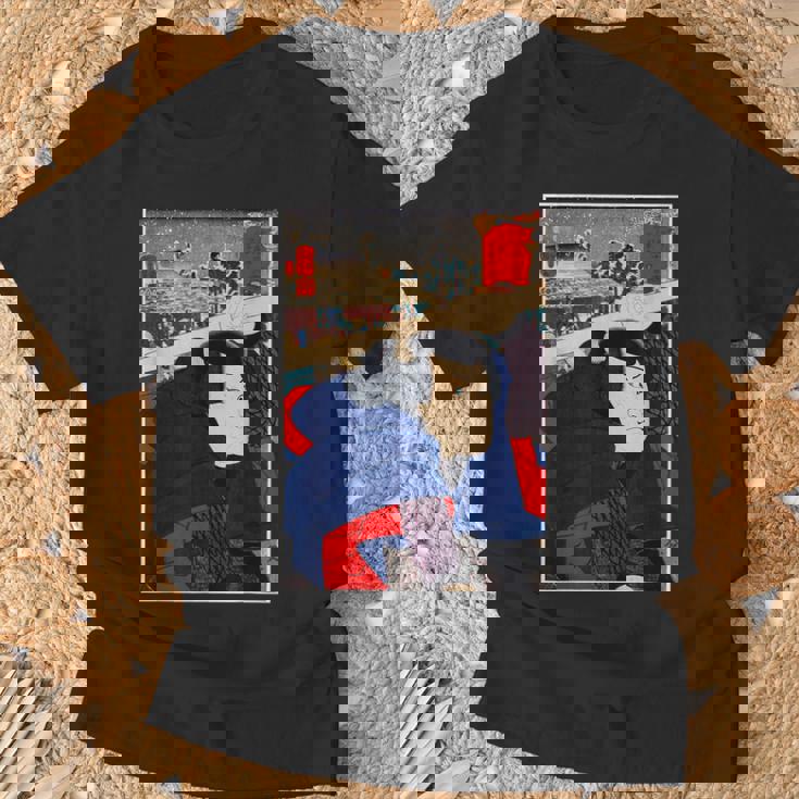 日本レトロアート 宮本武蔵 歌川国芳作 Tシャツ 高齢者への贈り物