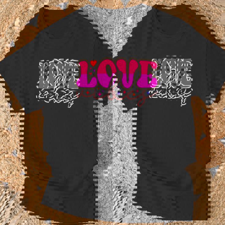 明るいピンク Loveibes ハート ネオンエナジー 長袖tシャツ Tシャツ 高齢者への贈り物