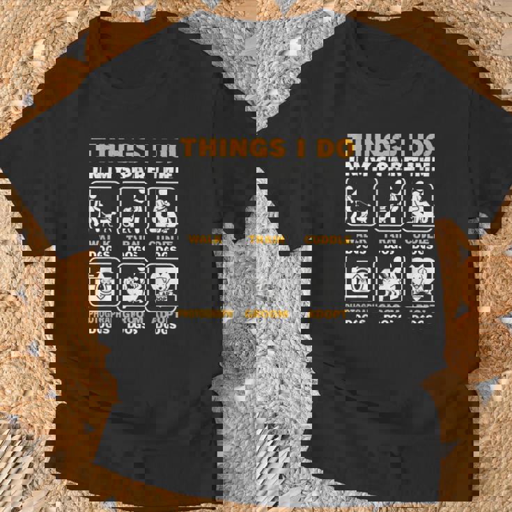 暇なときにすること犬を飼っている子犬、ペット Tシャツ 高齢者への贈り物