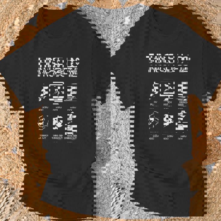 暇なときにすること面白いホッケー愛好家 Tシャツ 高齢者への贈り物