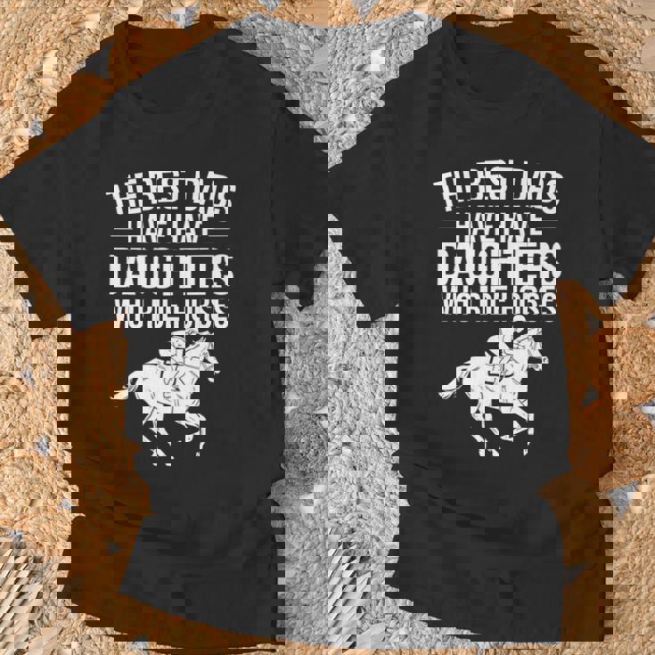 最高の父親には馬に乗る娘がいる 長袖tシャツ Tシャツ 高齢者への贈り物