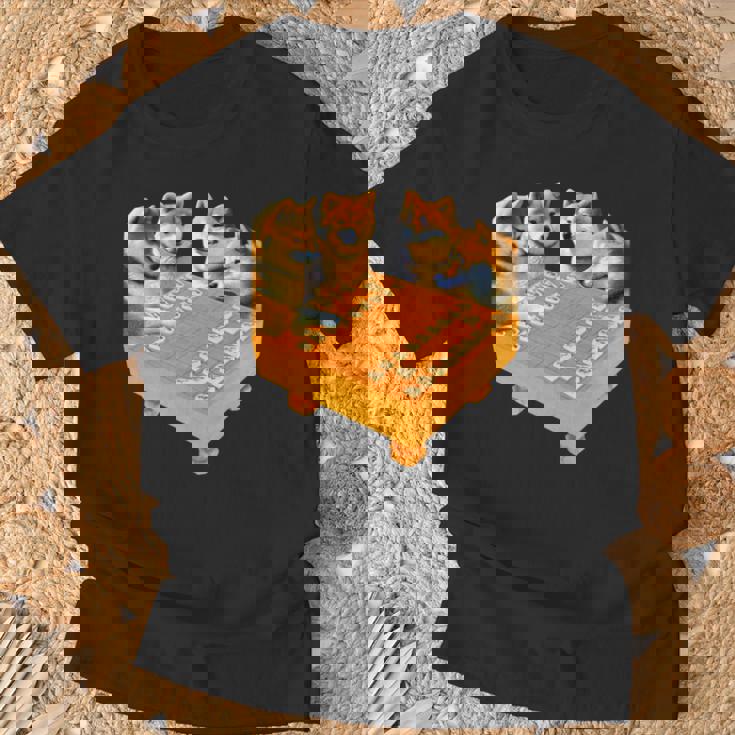 柴犬 将棋 イヌ 面白いtシャツ おもしろ 面白い 服 グッズ ネタ ウケ狙い メンズ 棋士 おもしろグッズ 長袖tシャツ Tシャツ 高齢者への贈り物