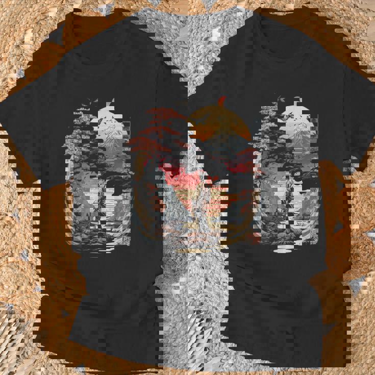 浮世絵 アート 神奈川 ヴィンテージ 和 タトゥー アート グラフィック Tシャツ 高齢者への贈り物