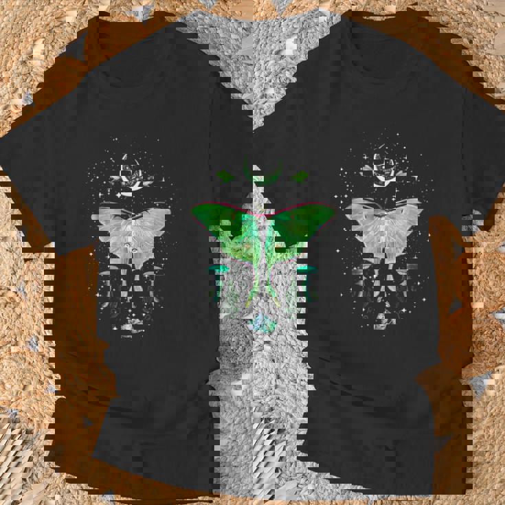 神秘的なゴシック ルナモス ムーンフェイズとキノコ Tシャツ 高齢者への贈り物