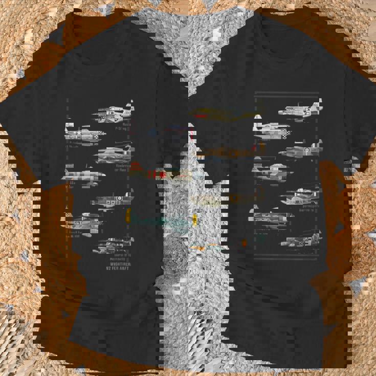 第二次世界大戦 ウォーバード戦闘機 航空機 Tシャツ 高齢者への贈り物