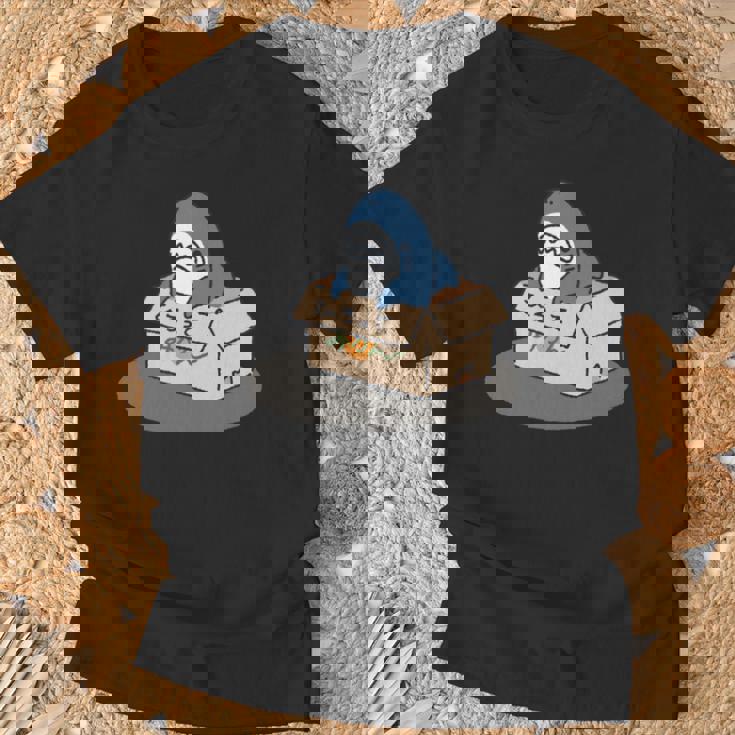 箱入りサメ 長袖tシャツ Tシャツ 高齢者への贈り物